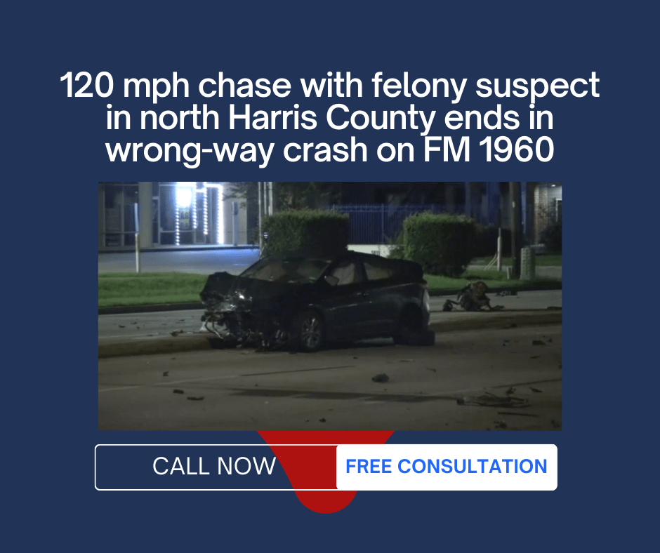120 mph chase with felony suspect in north Harris County ends in wrong-way crash on FM 1960